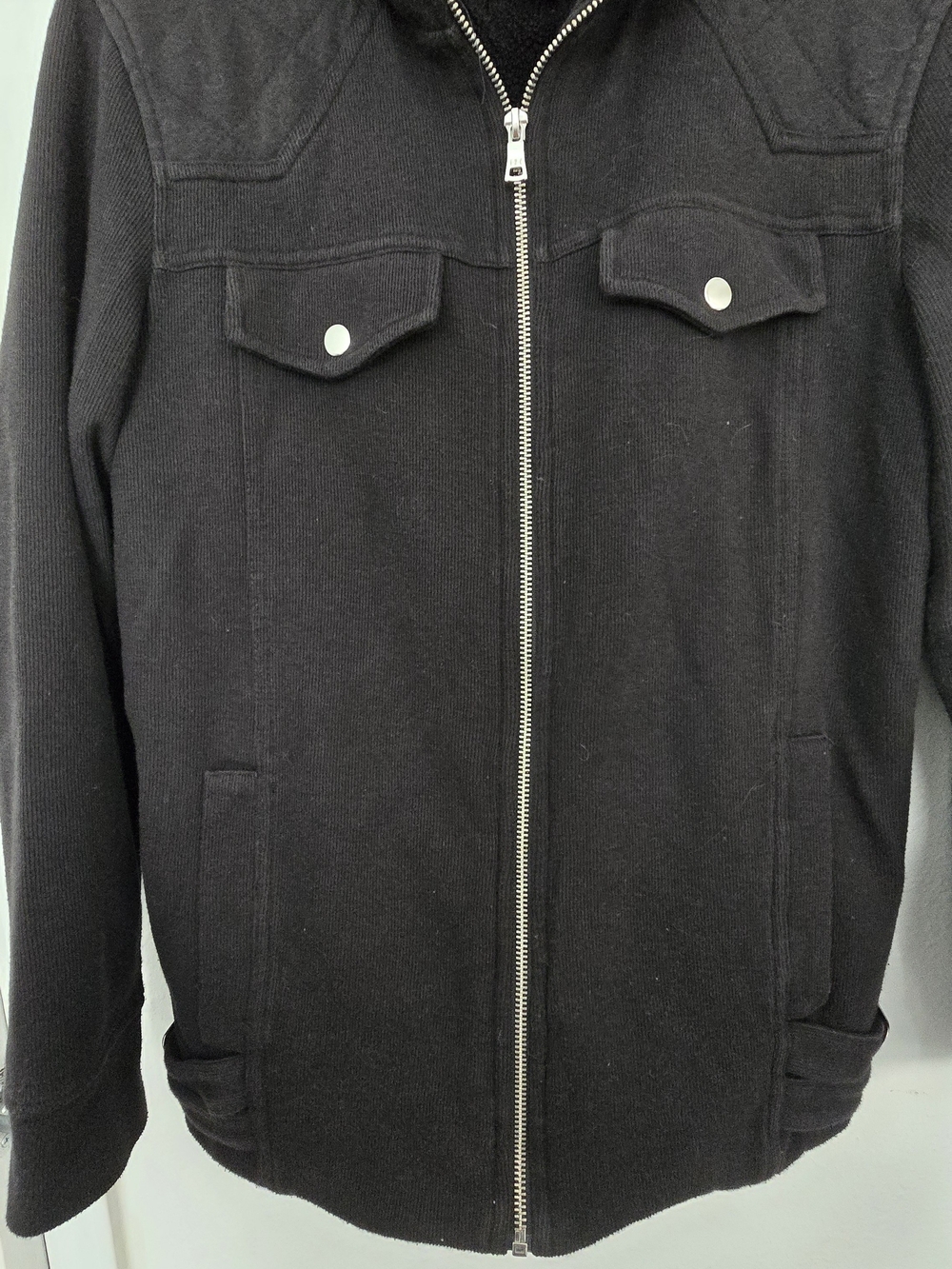INC International Concepts Black Military-Style Zip Jacket